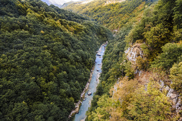 View from the Djurdjevic bridge to the Tara cone, a beautiful mountain landscape