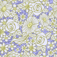 Seamless floral pattern with flowers