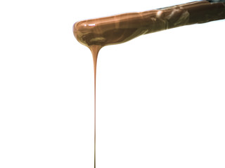 dropping colour paint isolated white background