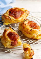 sausages in puff pastry for a breackfast