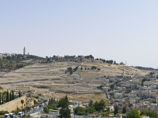 Fototapeta na wymiar The capital of Israel - Jerusalem. The ancient Jewish cemetery on the Mount of Olives