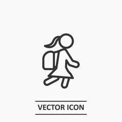 Outline schoolgirl icon illustration vector symbol