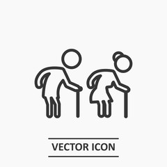 Outline Old woman and man icon illustration vector symbol