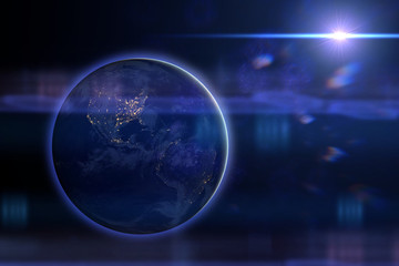 sunrise over the planet Earth 