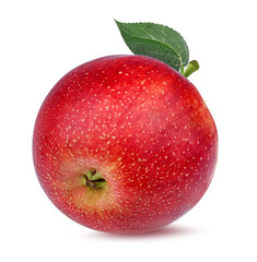 Fresh red apple isolated on white background with clipping path