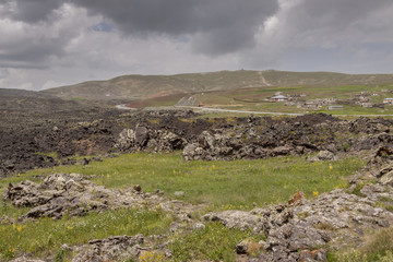 Volcanic rocks in Turkey near Dogubayazit.