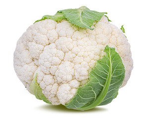 Fresh cauliflower isolated on white background with clipping path