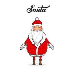 Santa Claus. Winter seasonal cartoon character. Christmas Santa