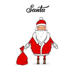 Santa Claus. Winter seasonal cartoon character. Christmas Santa