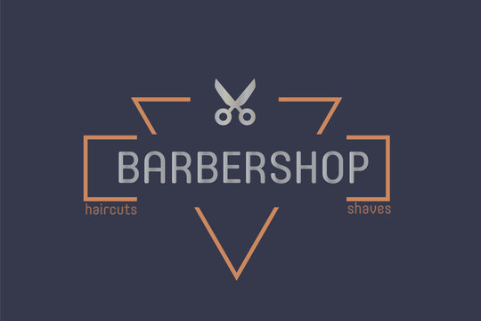 Poster of Barbershop label, logo design business