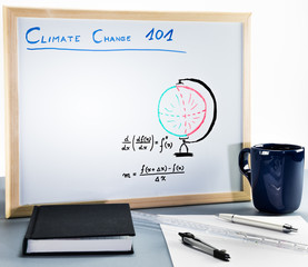 A whiteboard used for teaching climate change and the effects of global warming in highschool and university - 183233674