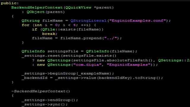 Scrolling с coding on black background