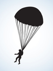 Parachutist. Vector drawing