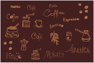 Obraz premium Kawa - deseń