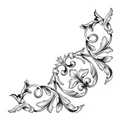 Classical baroque ornament vector 