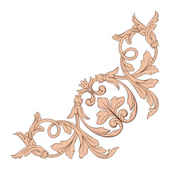 Classical baroque ornament vector 