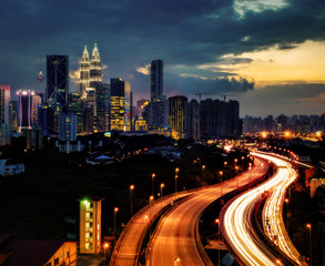 Fototapeta na wymiar Kuala Lumpur Skyline Malaysia