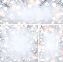 Winter holiday backgrounds with fir branches.