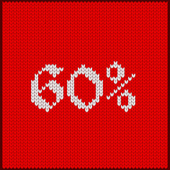 knitted number sixty percent