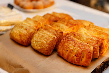 Buns from puff pastry, a showcase of bakery
