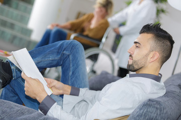 man waits for doctor