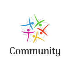 People connect logo. Community or family, teamwork logo template. Partnership symbol. People communication icon