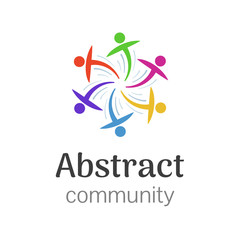 Global people symbol. Abstract community logo design