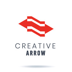 Arrow creative vector logo. Abstract business logo icon design template with arrow