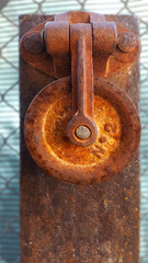 Rusty pulley wheel