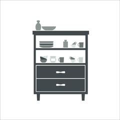 Cupboard icon.  illustration