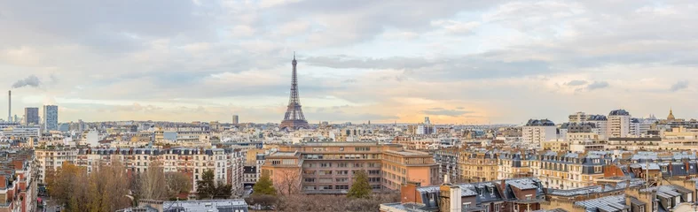 Foto auf Glas Skyline von Paris Eiffelturm © Karen Mandau