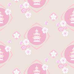 Sakura seamless pattern background.