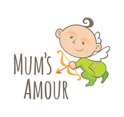 Mum’s Amour, green toddler cupid