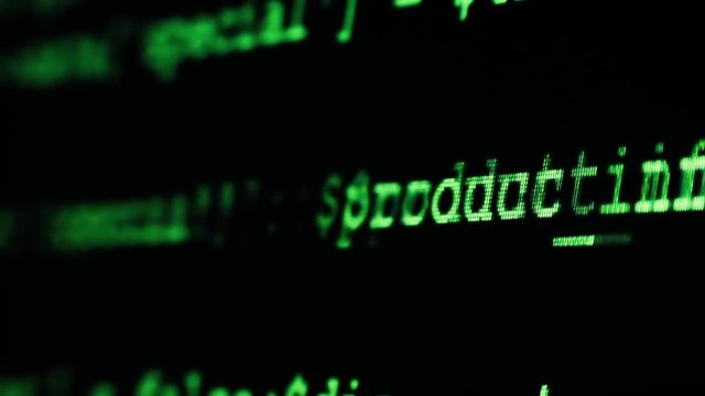Creation of a program using a large number of characters on the screen. Quick text input for software. Computer technology in action