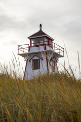 Lighthouse on dunes in Prince Edwards Island