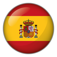 Icon representing button flag of Spain. Ideal for catalogs of institutional materials and geography