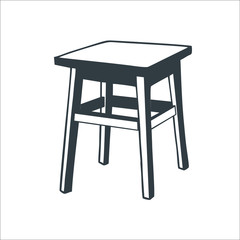 Wooden chair icon.  illustration