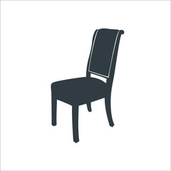 Wooden chair icon.  illustration