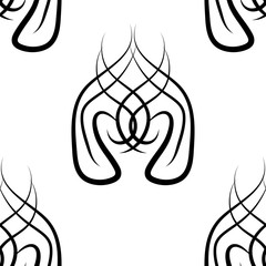 abstract black and white vector damask seamless pattern