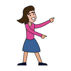 Young woman happy cartoon icon vector illustration graphic design