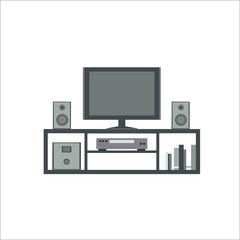Home theater system icon.  illustration