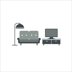 Sofa icon.  illustration