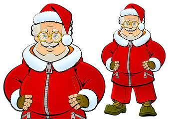 Santa Claus in modern fashionable sportswear.