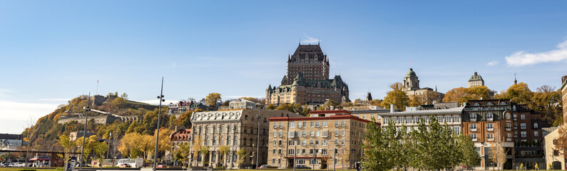 Historic old Quebec City panorama from waterfront
