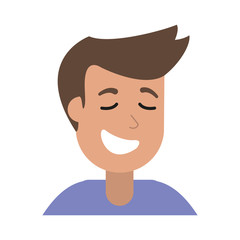 Young man celebrating cartoon icon vector illustration graphic design