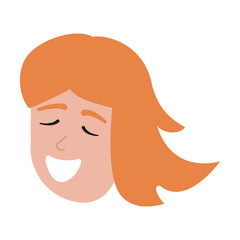 Young woman happy cartoon icon vector illustration graphic design