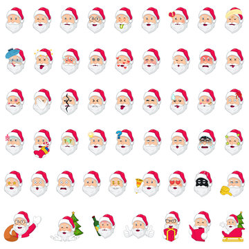 Santa Claus Emoji Icons Illustration