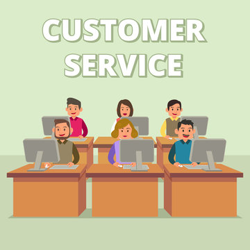 Customer Service Technical Support Team Illustration