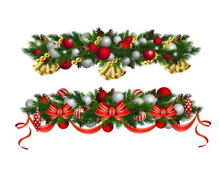 Vector Christmas Fir Decoration isolated