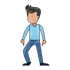 Young woman happy dancing cartoon icon vector illustration graphic design